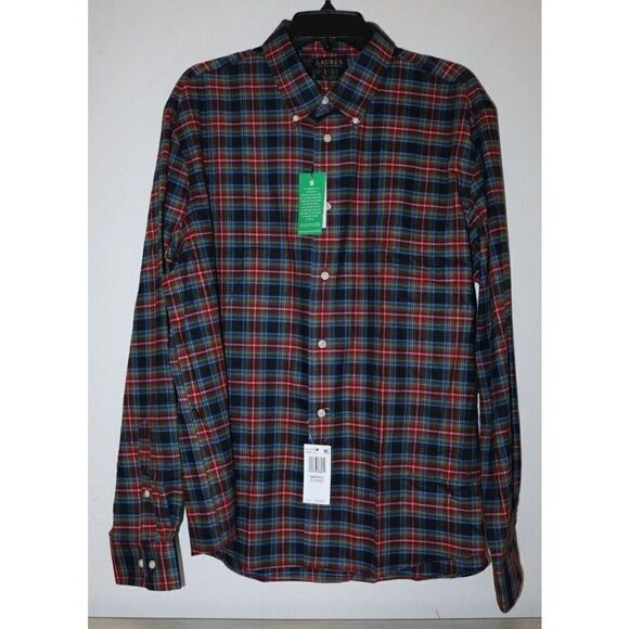 Ralph Lauren Men's Sz XL Black Multi Plaid Ultra Flex L/S Collared Shirt $80 - Picture 1 of 7